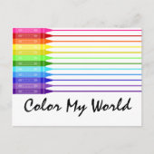 Kleur mijn wereld regenboogkrayons briefkaart (Voorkant)