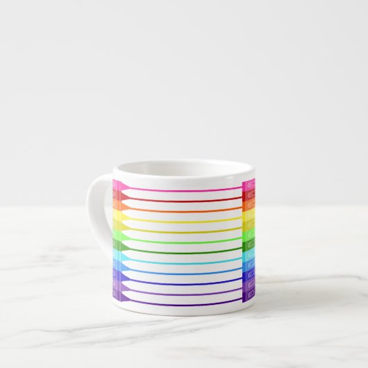 Kleur mijn wereld regenboogkrayons espresso kop (Links)