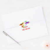 Kleur Mijn wereld Ronde Sticker (Envelop)
