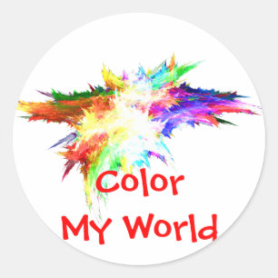 Kleur Mijn wereld Ronde Sticker