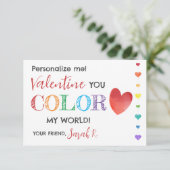 Kleur Mijn Wereld Valentijnsshuttlepen Klaskaart Kaart (Staand voorkant)