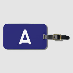 Kleur Minimalistische Vlakke Monogram Midnight Blu Bagagelabel