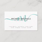 KLEUR minimumaantal monogram wijzigen Eenvoudig Bl Visitekaartje (Voorkant)