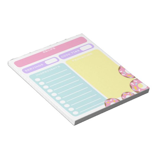 Kleur Modificeerbaar Blank Blad Gebak Koken Recept Notitieblok (Schuin)