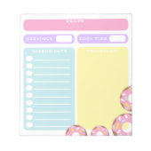 Kleur Modificeerbaar Blank Blad Gebak Koken Recept Notitieblok (Voorkant)