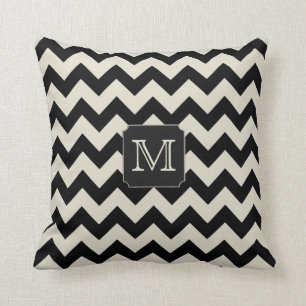 kleur - Monogram Chevron Kussen