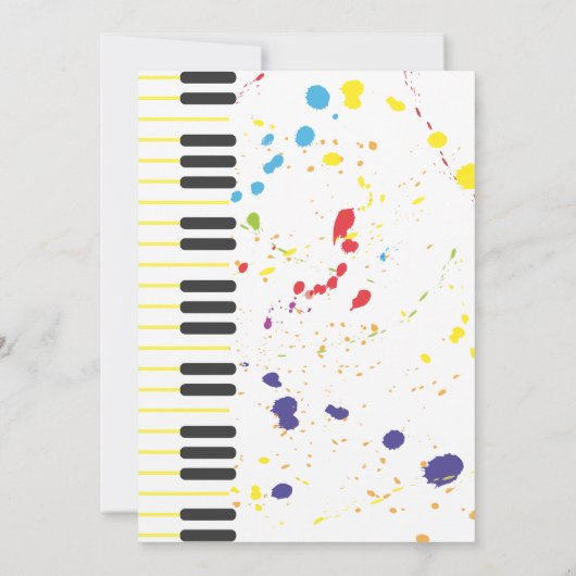 Kleur Muziek Party Verjaardag Kaart (Achterkant)