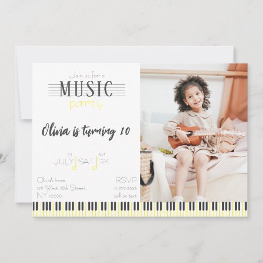 Kleur Muziek Party Verjaardag Kaart (Voorkant)