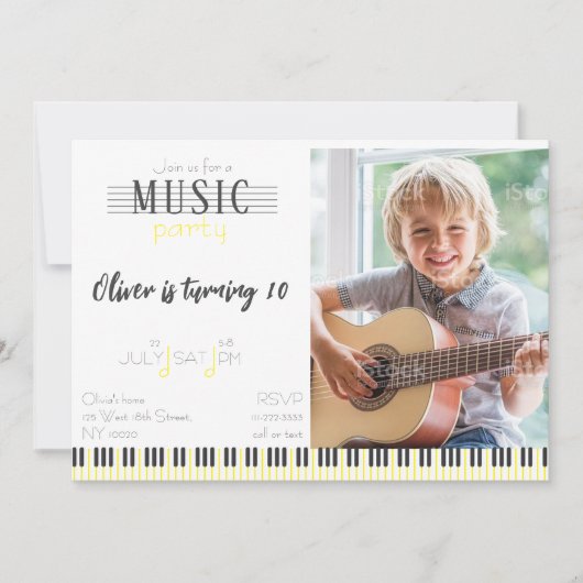 Kleur Muziek Party Verjaardag Kaart (Voorkant)