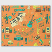 Kleur muziekpatroon handtekenmuziek cadeaupapier (Vlak)