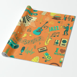 Kleur muziekpatroon handtekenmuziek cadeaupapier