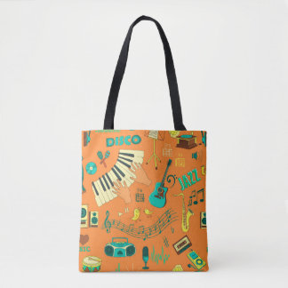 Kleur muziekpatroon handtekenmuziek tote bag