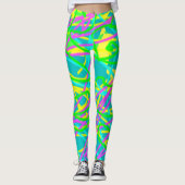 Kleur My Dreams Scribble Patroon Expressive Leggings (Voorkant)