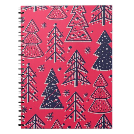 Kleur naadloos behang met kerstmis notitieboek (Voorkant)