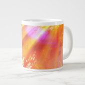 kleur naadloos gele achtergrond, oranje grote koffiekop (Voorkant rechts)