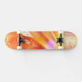 kleur naadloos gele achtergrond, oranje skateboard (Horizontaal)