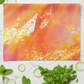 kleur naadloos gele achtergrond, oranje theedoek (Gevouwen)