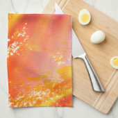 kleur naadloos gele achtergrond, oranje theedoek (Quarter Fold)