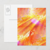 kleur naadloos gele kunstachtergrond, oranje briefkaart (Voorkant / Achterkant)