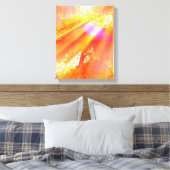 kleur naadloos gele kunstachtergrond, oranje canvas afdruk (Insitu (Slaapkamer))