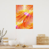 kleur naadloos gele kunstachtergrond, oranje poster (Keuken)