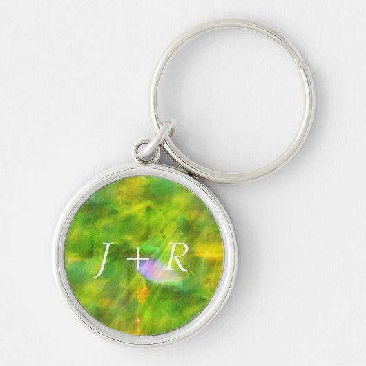 kleur naadloos groen, geel sleutelhanger (Voorkant)