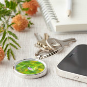 kleur naadloos groen, geel sleutelhanger (Zijkant)