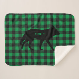 Kleur naar keuze Green Buffalo Plaid Wild Coyote H Sherpa Deken