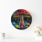 Kleur neon paddenstoel grote klok (Huis)