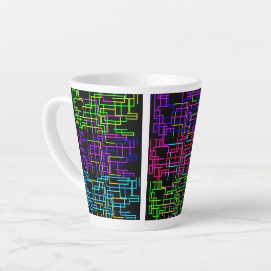 Kleur Neon Patroon Latte Mok (Linkerhoek)