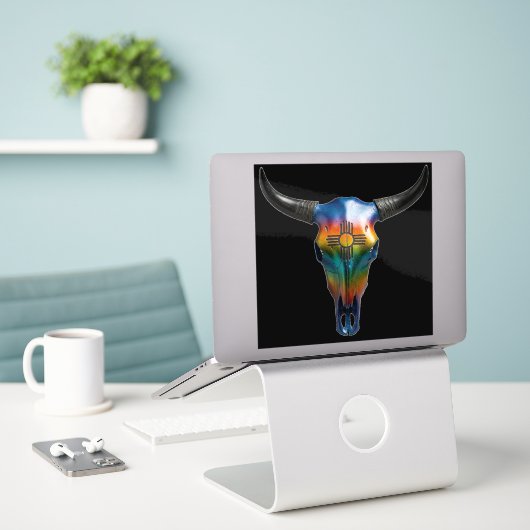 Kleur New Mexico Sticker (Laptop op bureau)