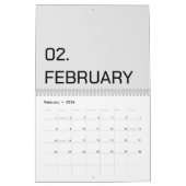 Kleur Nieuwe gepersonaliseerde tekst logo kalender (Feb 2026)