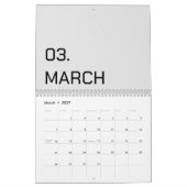 Kleur Nieuwe gepersonaliseerde tekst logo kalender (Mar 2027)