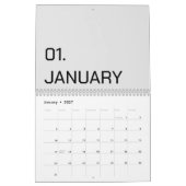 Kleur Nieuwe gepersonaliseerde tekst logo kalender (Jan 2027)