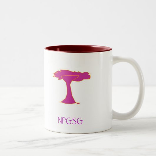 kleur NPGSG logo 2 zijden-naam 1 zijrode binnenkan Tweekleurige Koffiemok (Rechts)