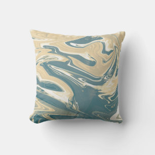 Kleur onderdun. Blauw en Sinaasappel Buitenkussen