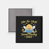 Kleur Ons Wereld Zomer Leesprogramma 2025 Bee Re Magneet (Voorkant / Achterkant)