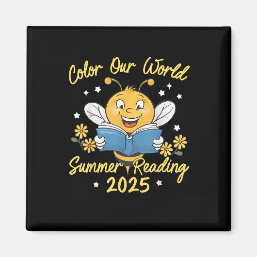 Kleur Ons Wereld Zomer Leesprogramma 2025 Bee Re Magneet (Voorkant)