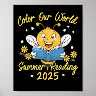 Kleur Ons Wereld Zomer Leesprogramma 2025 Bee Re Poster