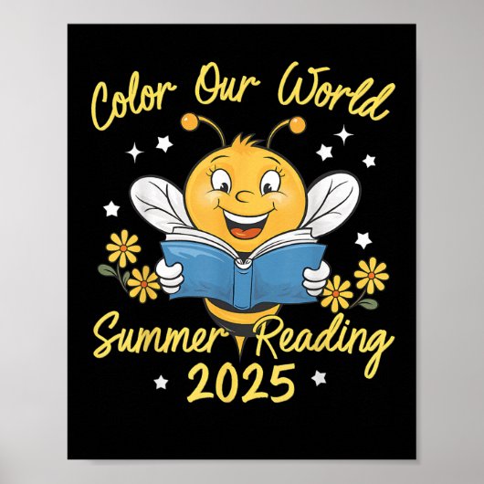 Kleur Ons Wereld Zomer Leesprogramma 2025 Bee Re Poster (Voorkant)