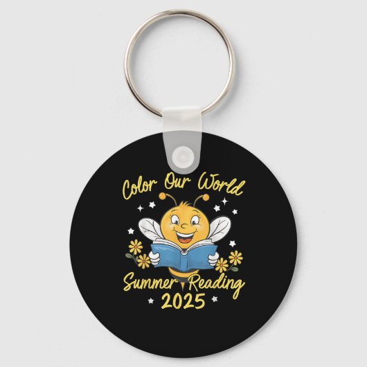 Kleur Ons Wereld Zomer Leesprogramma 2025 Bee Re Sleutelhanger (Voorkant)