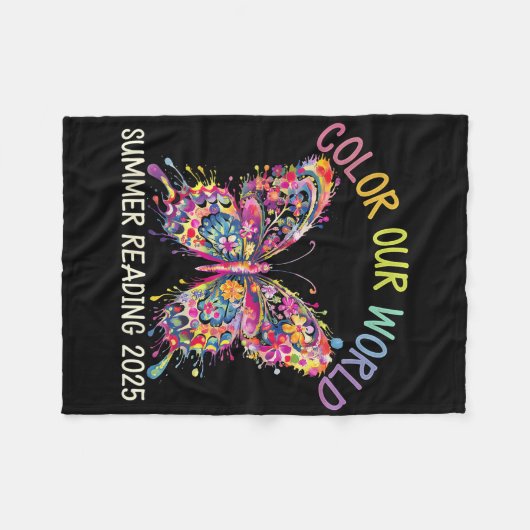 Kleur ons Wereld Zomer Leesprogramma 2025 Boter Fleece Deken (Voorkant (Horizontaal))