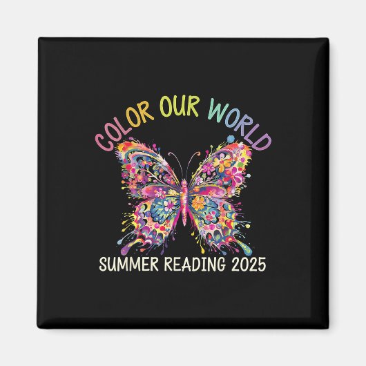 Kleur ons Wereld Zomer Leesprogramma 2025 Boter Magneet (Voorkant)
