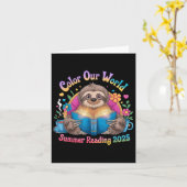 Kleur Ons Wereld Zomer Leesprogramma 2025 Grappig Kaart (Gele Bloem)