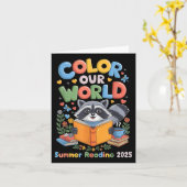 Kleur Ons Wereld Zomer Leesprogramma 2025 Grappig Kaart (Gele Bloem)