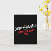 Kleur Ons Wereld Zomer Leesprogramma 2025 Grappig Kaart (Gele Bloem)