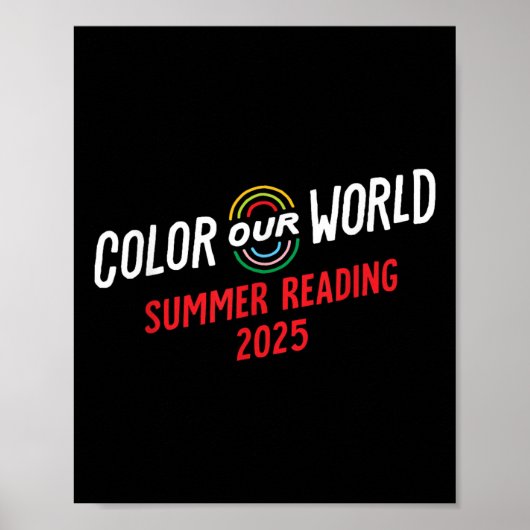 Kleur Ons Wereld Zomer Leesprogramma 2025 Grappig Poster (Voorkant)
