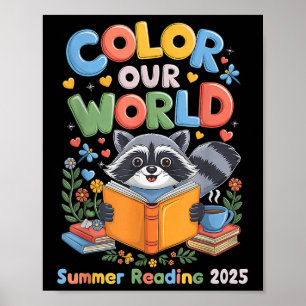 Kleur Ons Wereld Zomer Leesprogramma 2025 Grappig Poster