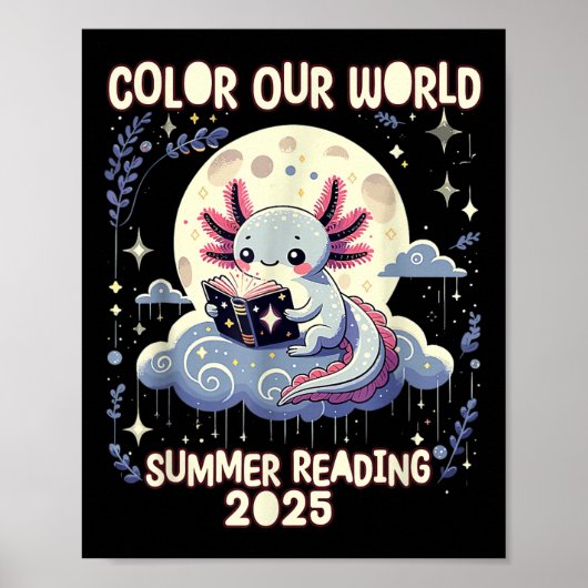 Kleur Ons Wereld Zomer Leesprogramma 2025 Grappig Poster (Voorkant)