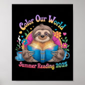 Kleur Ons Wereld Zomer Leesprogramma 2025 Grappig Poster (Voorkant)